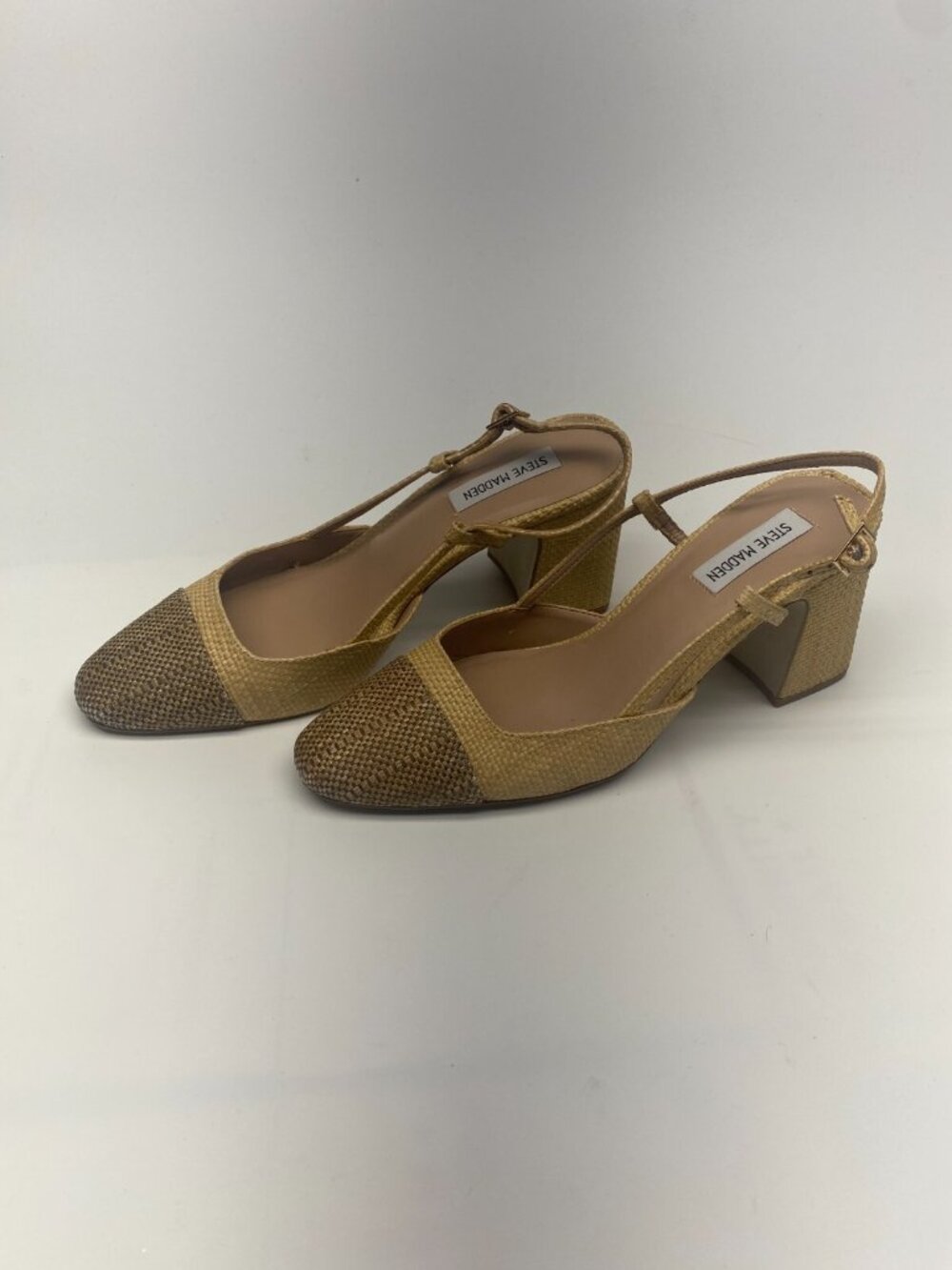 Steve Madden Womens Becka Cap Toe Raffia Pumps Sz 10